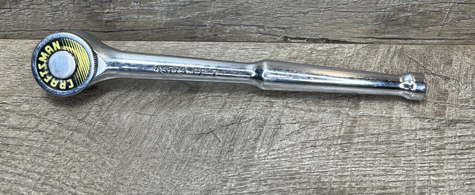 Vintage Craftsman 43773 EE 7 1/2″ Inch Drive Chrome Ratchet Thumb Wheel USA Made