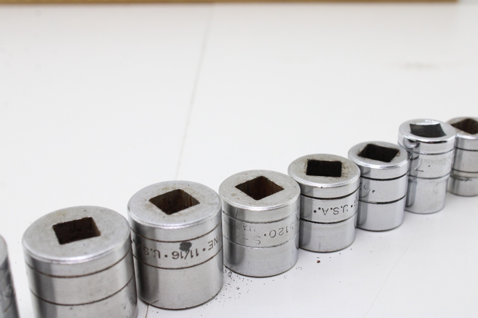 S-K Tools 45128-45112 7/8″-3/8″ 3/8″ Drive 9 Piece 12/6 Point Sockets Set USA