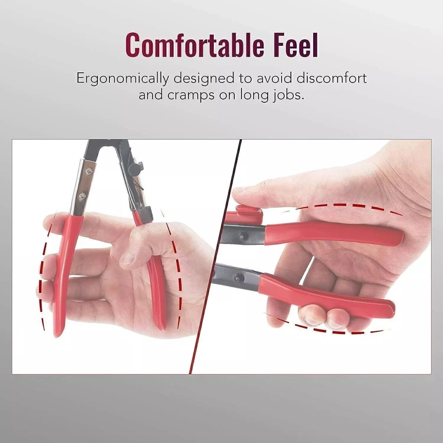 9pcs Long Reach Hose Clamp Pliers Set for Mechanics with Clic R Type Swivel Jaw