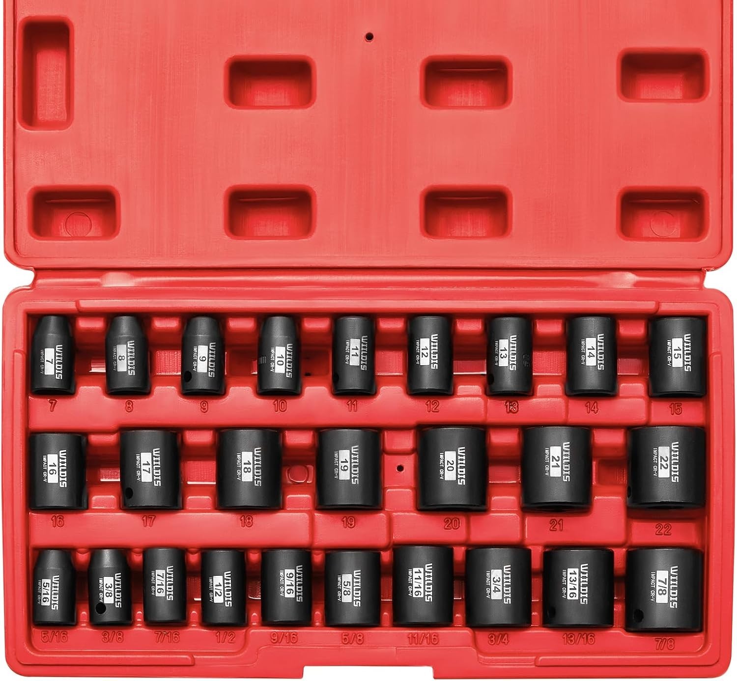 26 PCS Socket Set 3/8″ Drive SAE Metric Impact Sockets