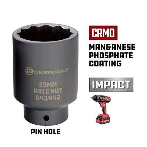 39mm Axle Nut Socket 1/2″ Drive for Impact Wrench, 12 Point Extra Deep Tool