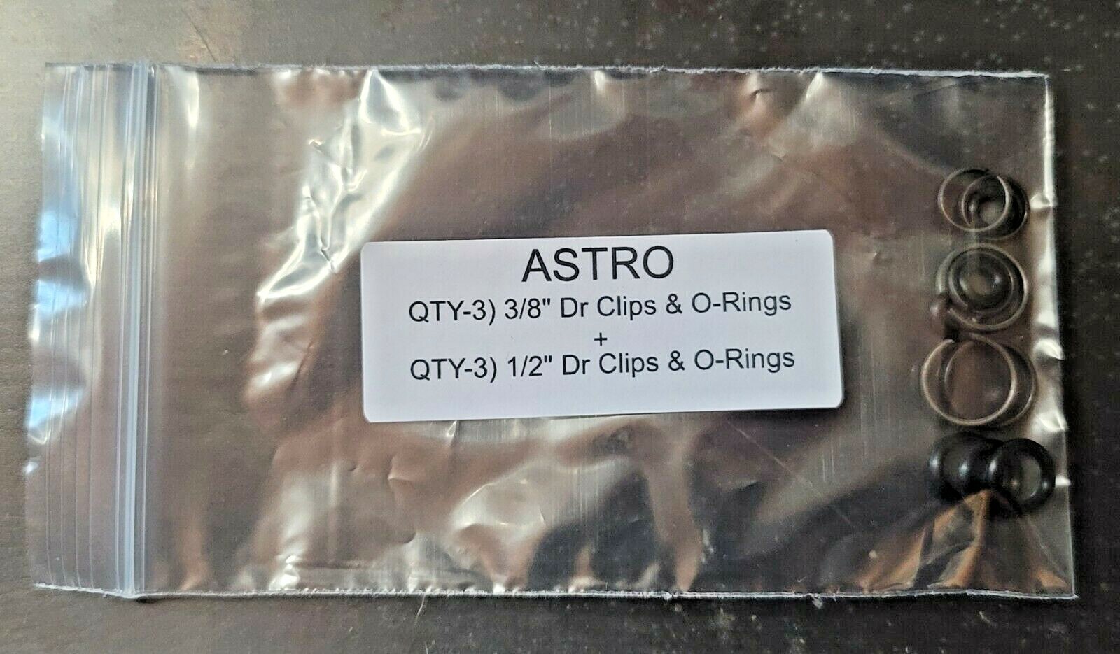 Astro 3)3/8″ & 3)1/2″ Socket Retaining clip & O-ring for impact wrenches #38, 12