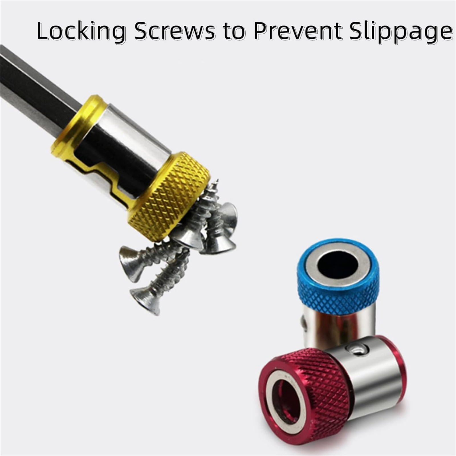 6 x Screwdriver Head Magnetic Ring Pivoting Bit Tip Screw Holder Magnetizer