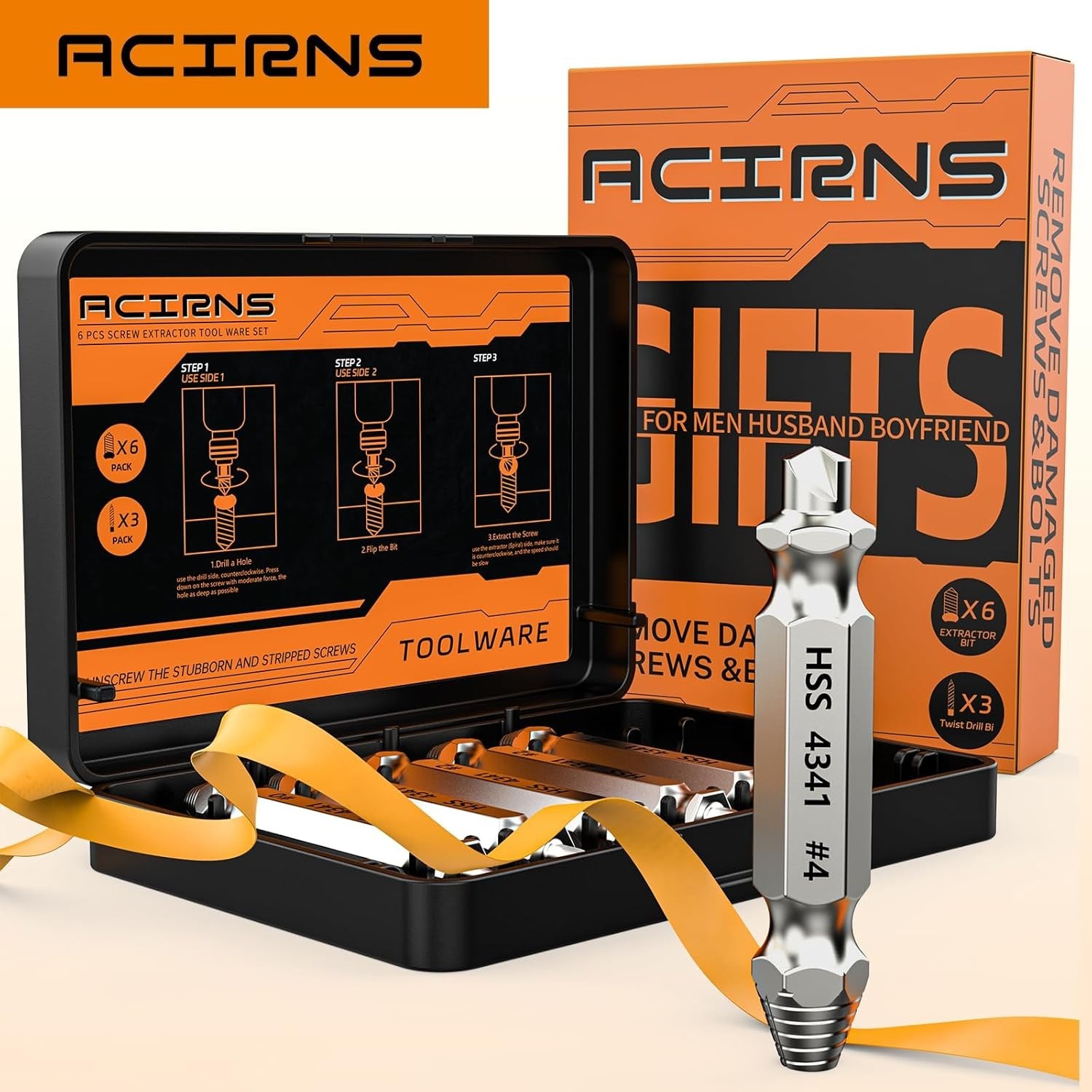 Durable High-Speed Steel Screw Extractor Set – Perfect for Fathers Day Gifts