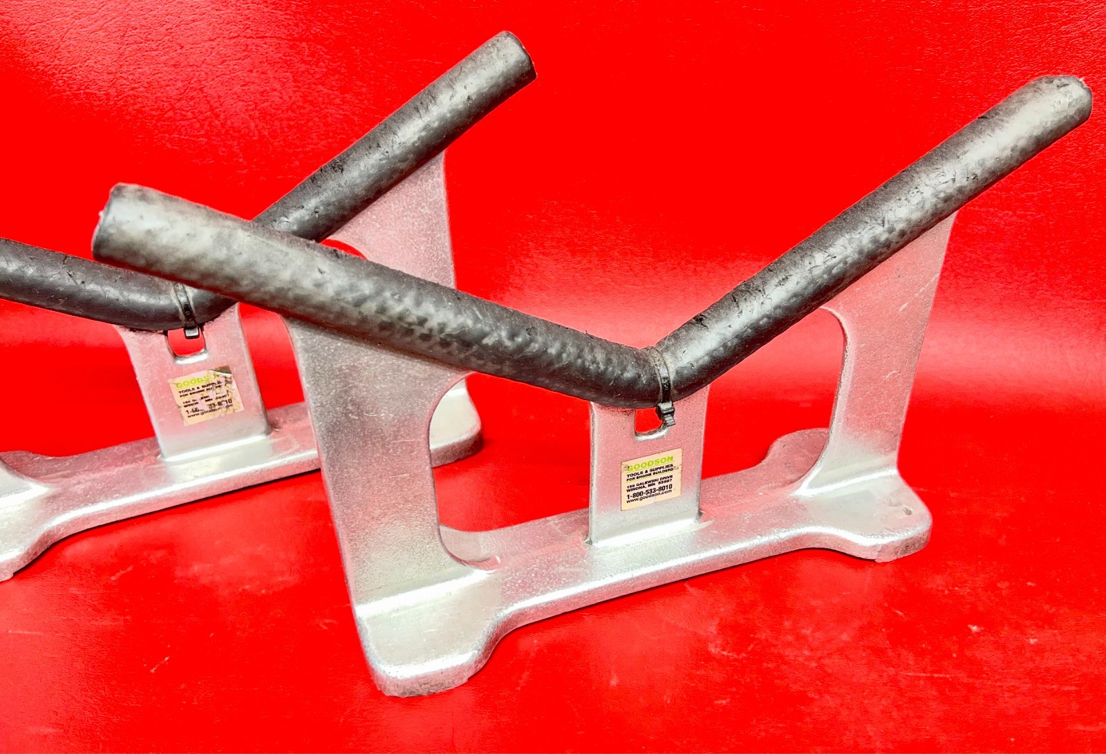 PAIR of GOODSON UNIVERSAL CYLINDER HEAD WORK STANDS V-STYLE ALUMINUM HH-200