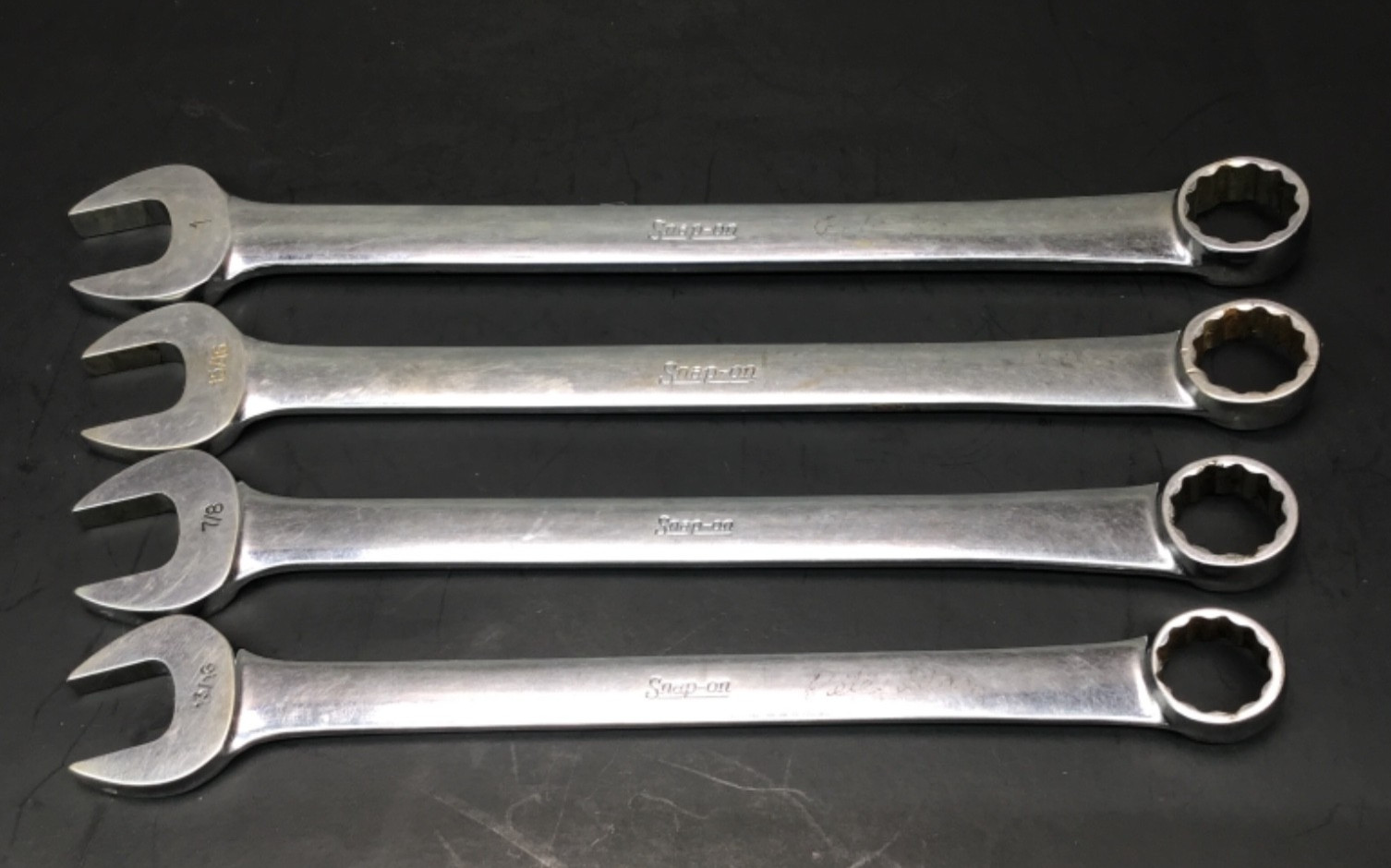 Snap-On Tools OEX 4pc 12 Point Combination Wrench Set (13/16″, 7/8″, 15/16″, 1″)