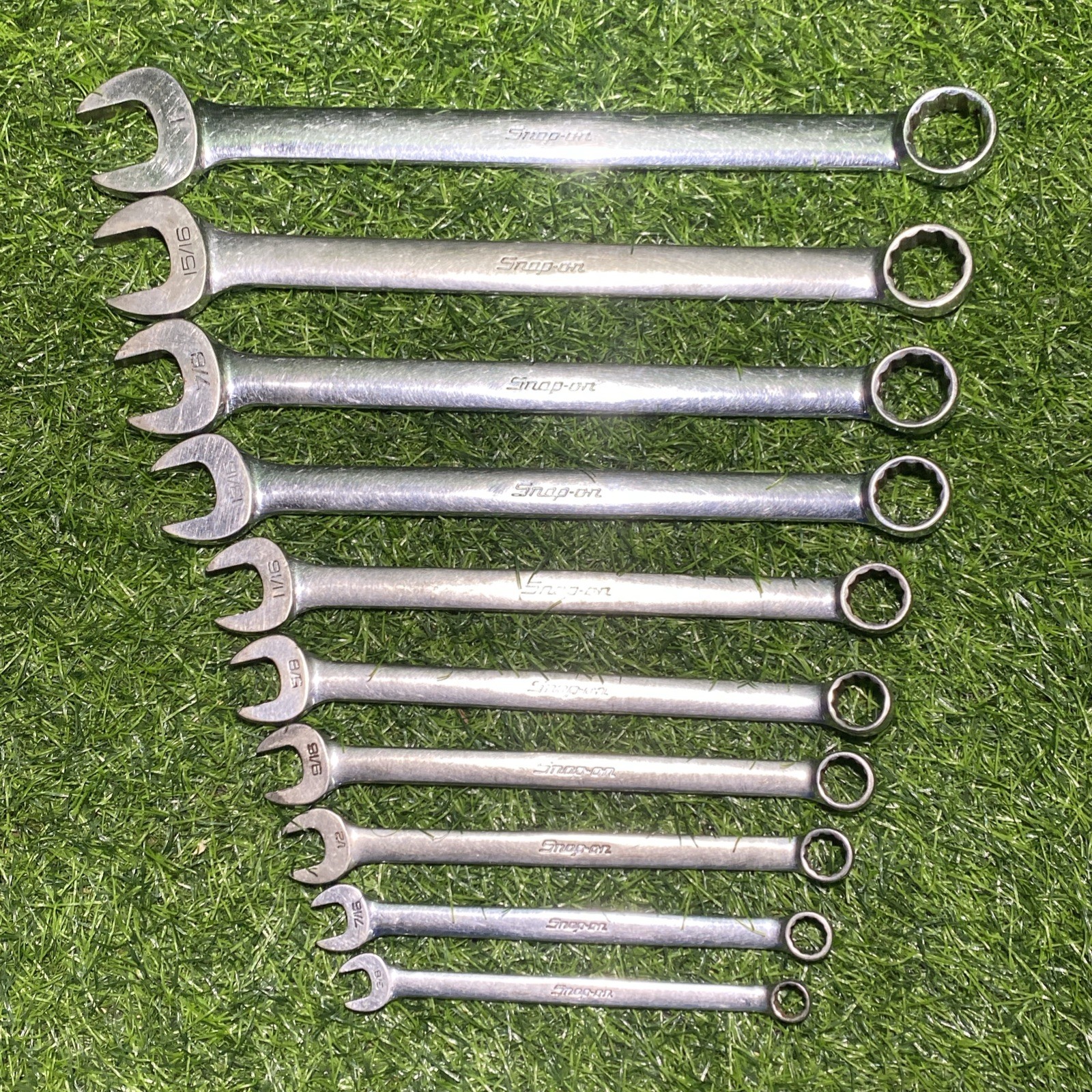 Vintage Snap-On USA 10pc SAE OEX12A – OEX32A Comb. Wrench Set Missing 24A