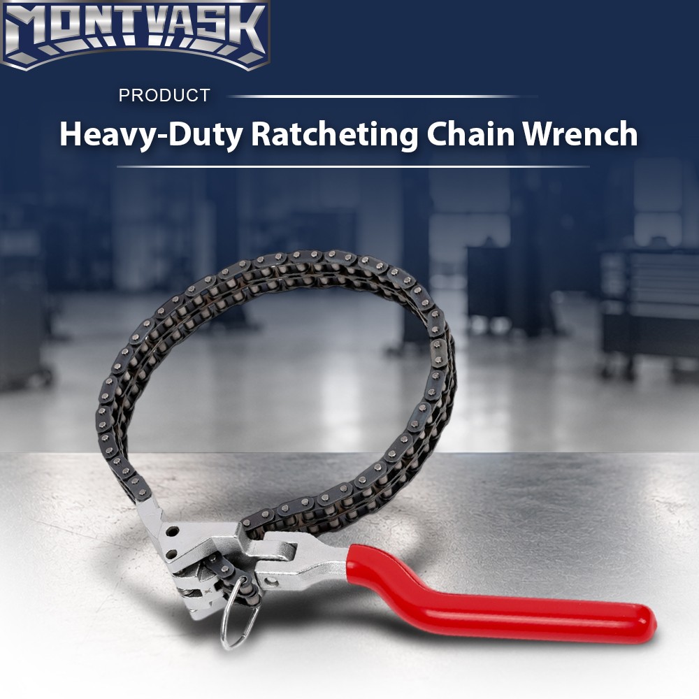 Heavy-Duty Ratcheting Chain Wrench Oil Filter Change Pipe Fittings 60-160mm