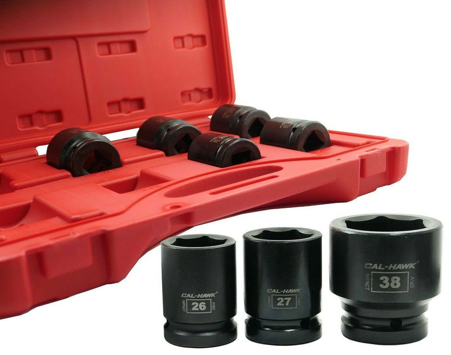 8PC 3/4″ DR. 6 Point Standard Air Impact Tools METRIC CRV Pro 26-38mm Socket Set