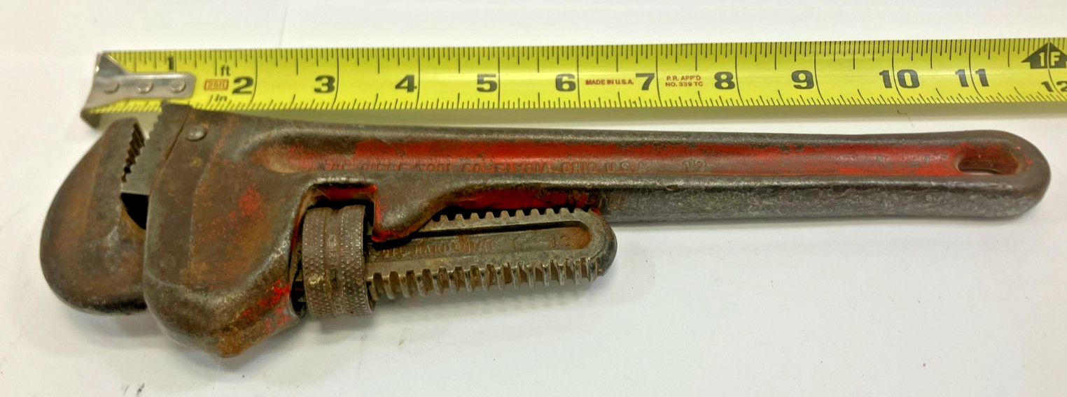 RIDGID TOOL CO. 12″ MONKEY WRENCH, HEAVY DUTY, ELYRIA OHIO, USA.