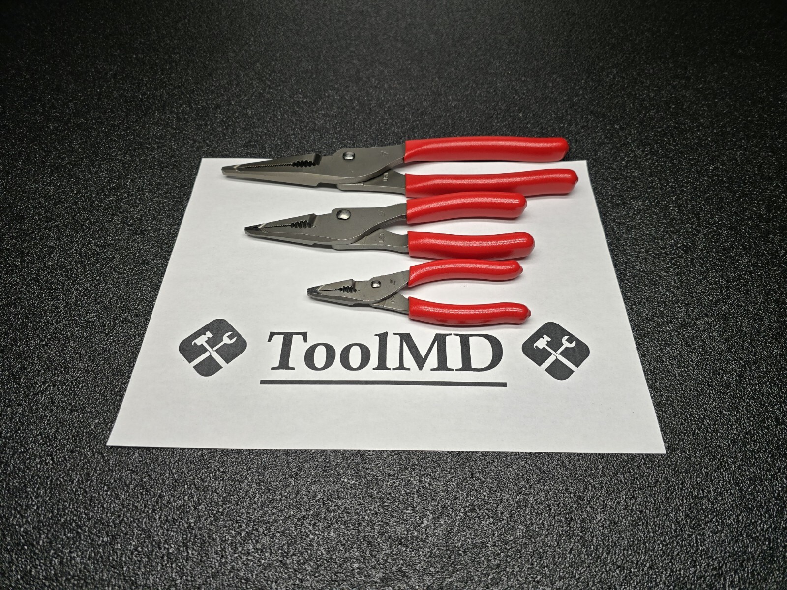 Snap-on Tools NEW 3pc RED Long Nose Slip Joint Plier Set LN44BCF LN47ACF LN46ACF