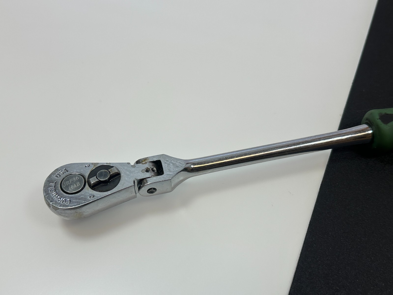 🇺🇸 Cornwell Tools USA JRF36HAB 3/8″ Drive GREEN Soft Grip FLEX HEAD Ratchet