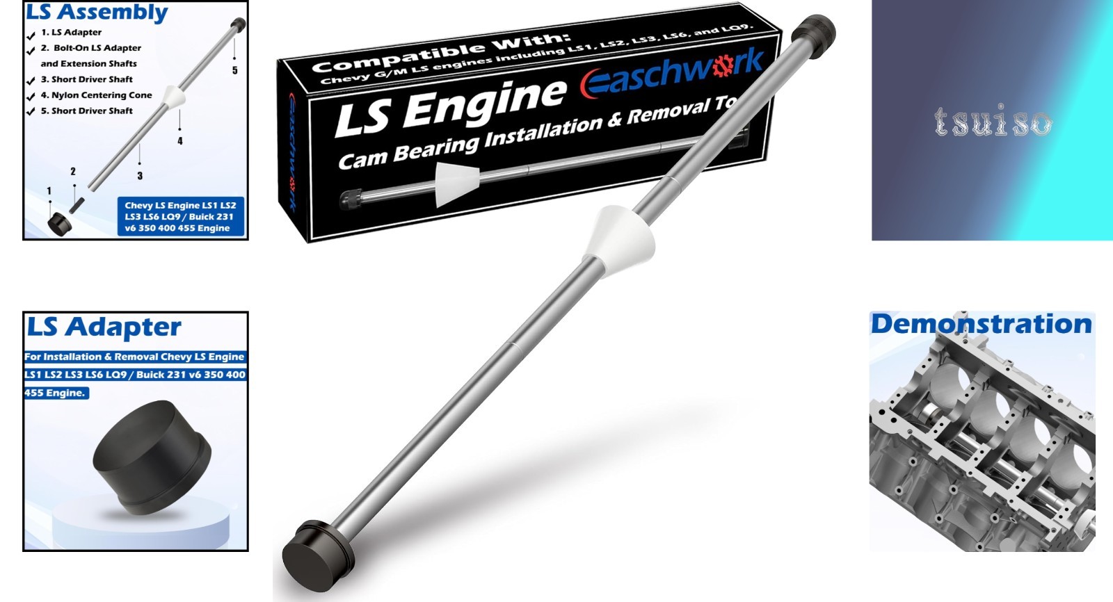 Precision LS Cam Bearing Install Tool Compatible with Chevy LS1 LS2 LS3 LS6