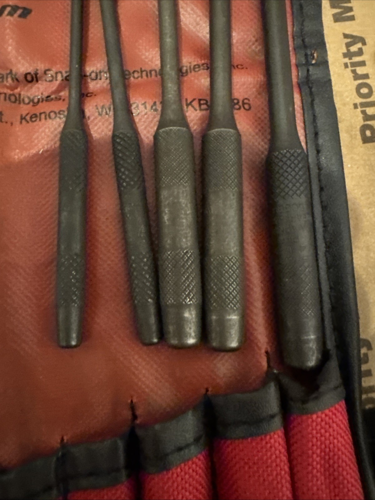 Snap On 8 Piece Roll Pin Punch Set PPR708BK