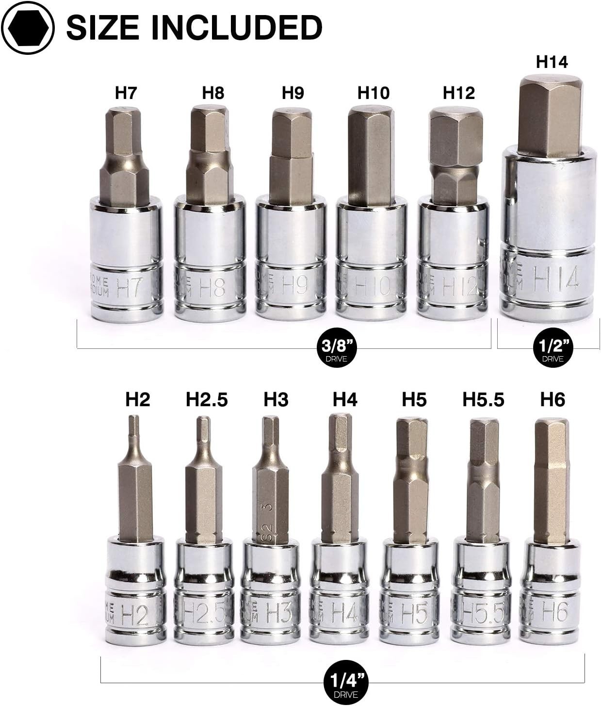 Comprehensive 13-Piece S2 Steel Hex Socket Set for Superior Torque Performance