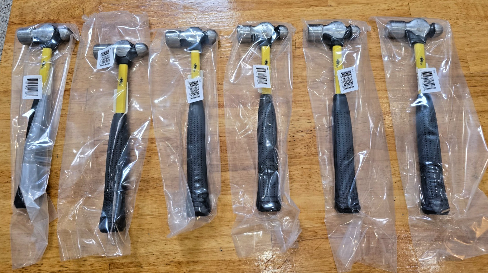 NUPLA Box of (6) 8oz. Ball Pein Hammers M-8 Fiberglass Handle NOS