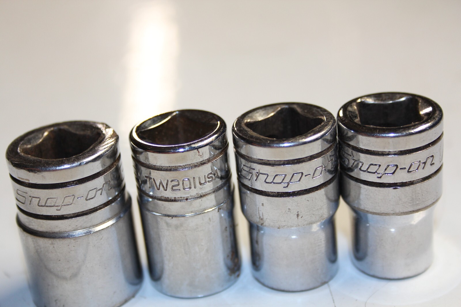 SNAP-ON TOOLS 1/2″ Drive 6-Point SAE Shallow Socket LOT 3/4″ 5/8″ 9/16″ 1/2″ 4pc
