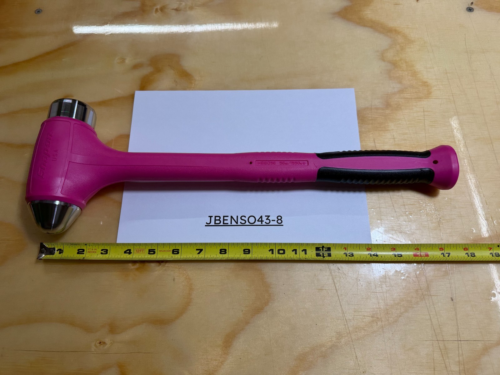 Snap-on Tools NEW ELECTRIC PINK 56oz / 1550g Soft Grip Dead Blow Hammer HBBD56EP