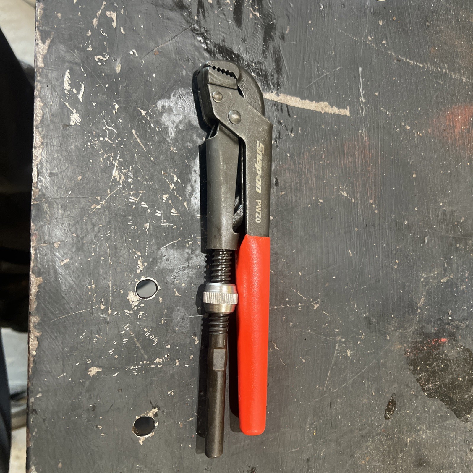 Snap-on Tools Red 8-5/8″ Soft Grip Quick Adjust Pliers Wrench PWZ0QA CLEAN