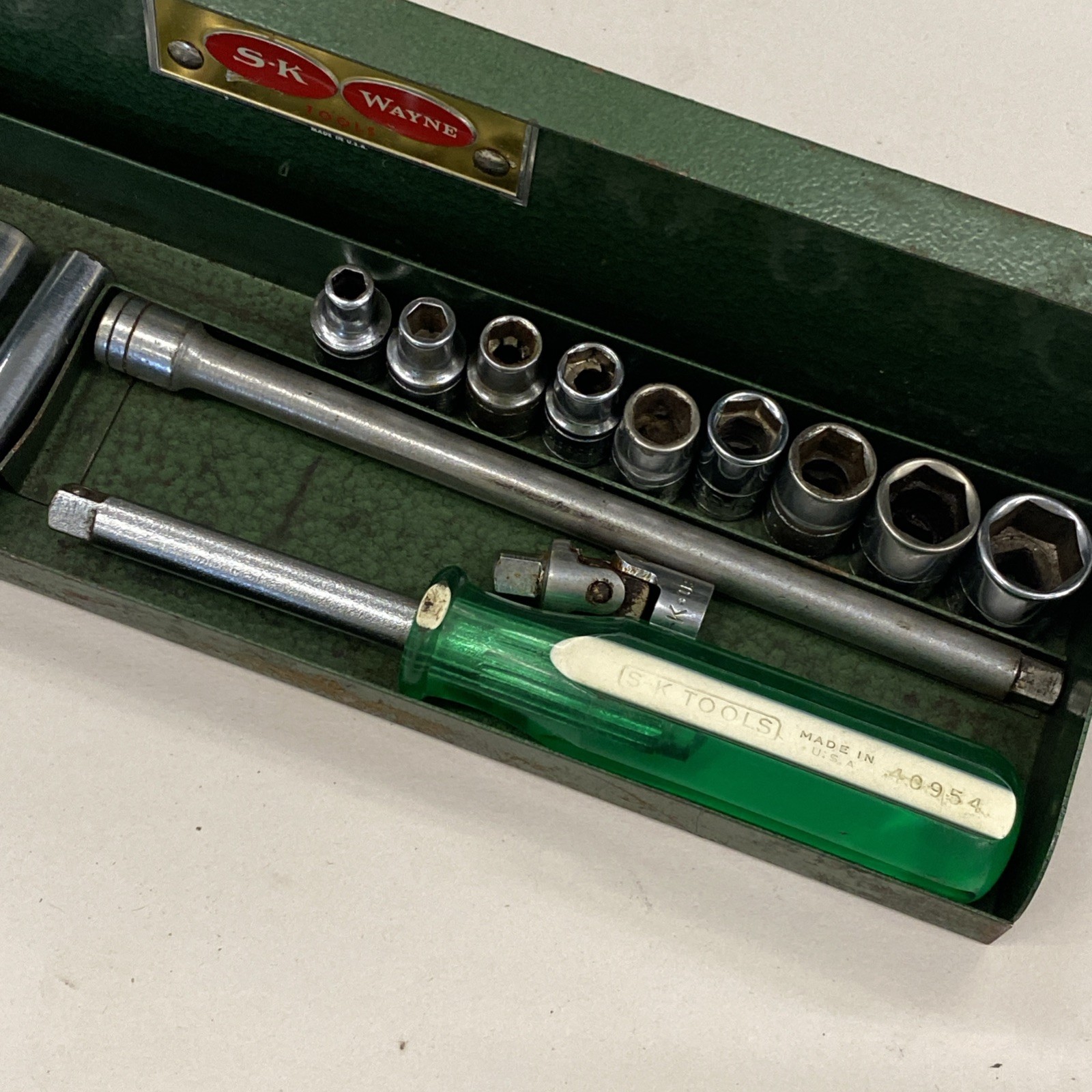 S-K USA Tools 1/4” Drive Socket Set Standard 19 Piece. Standard / Deep, M0861