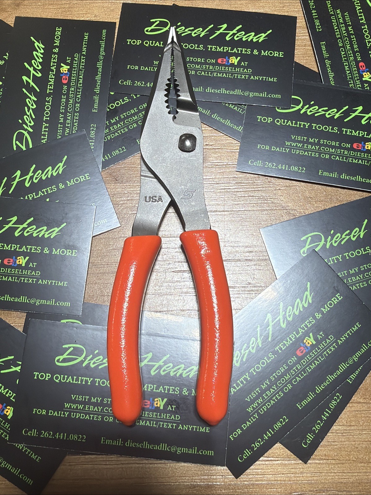 NEW Snap On LN46ACF Needle Nose/Slip-Joint ORANGE Handle Plier Set