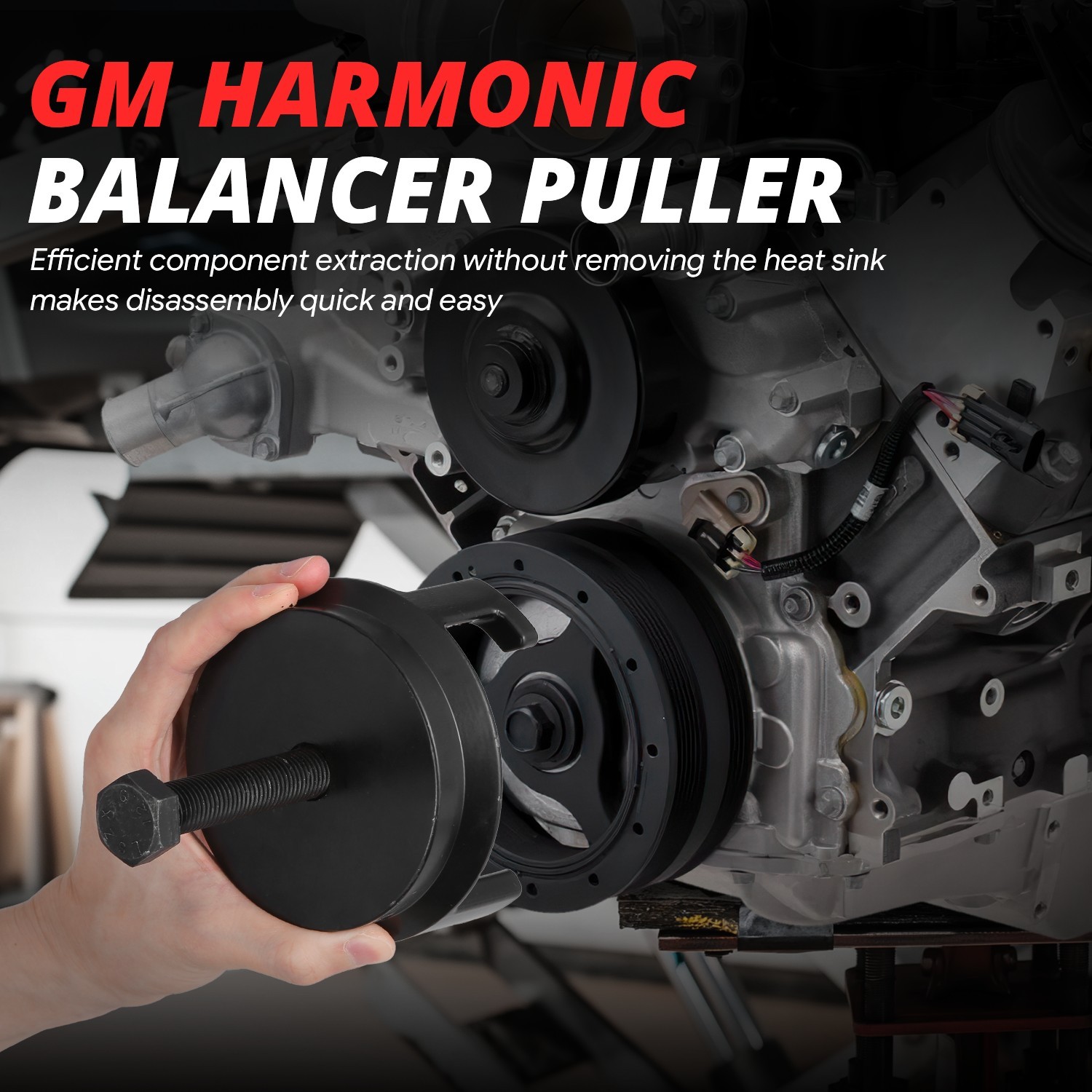 Harmonic Balancer Puller Crank Pulley Puller Set For GM 5.3L 5.7L 6.0L LS1 LS2