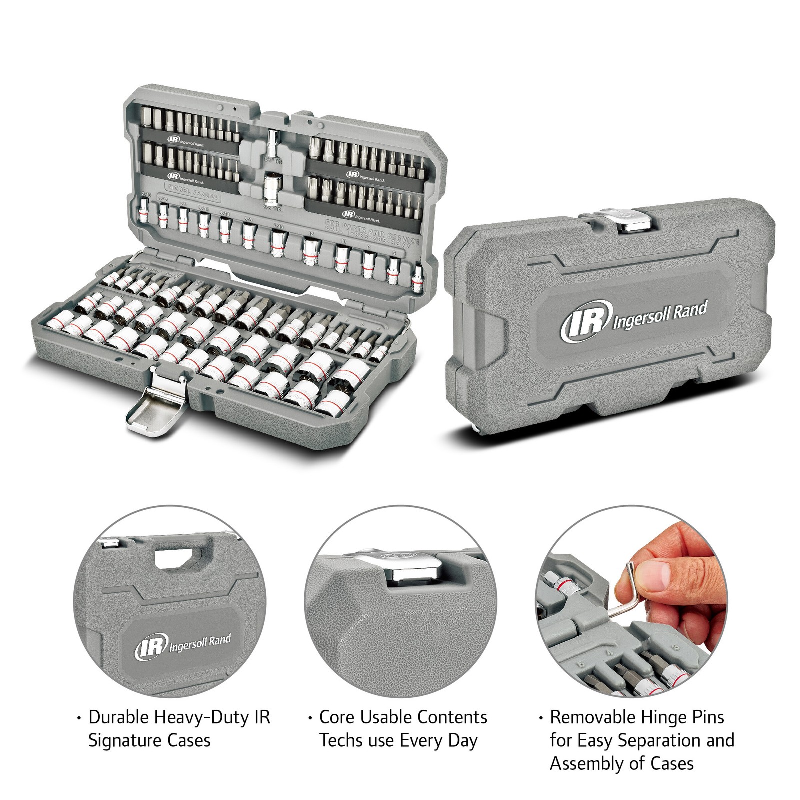 Ingersoll Rand 101 Piece Tech Solutions Master Non-Slip Socket and Bit Set –