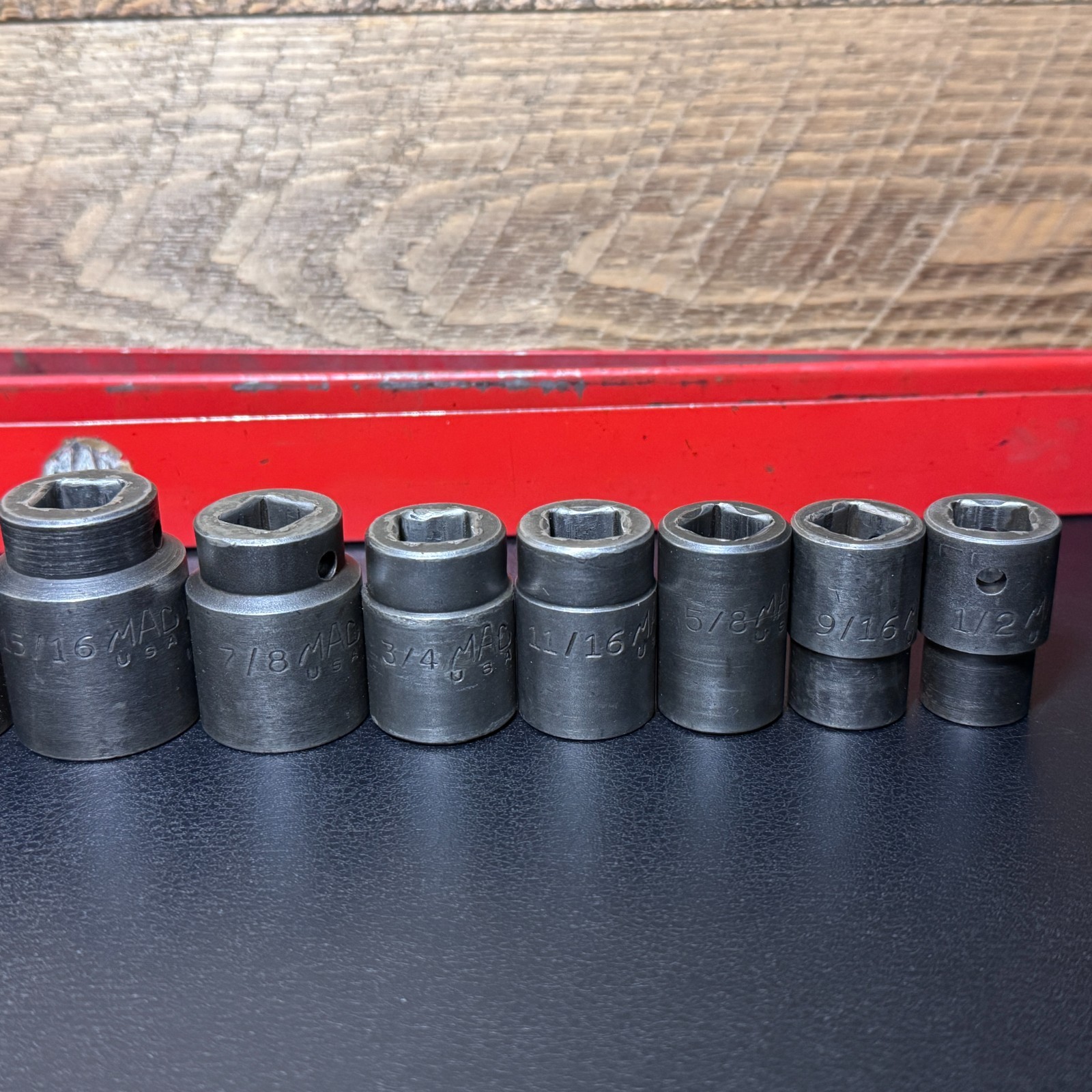 MAC Tools USA SVP156TR 1/2 Drive 6PT SAE Impact Socket Set in VT18 Tray (less 3)