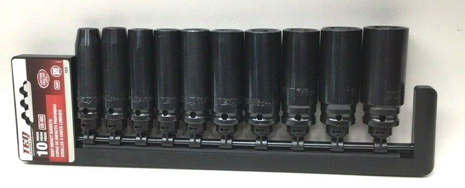 TEQ Correct 104 Deep Impact Socket Set 1/2″ Drive 10-Pieces From 7/16″ to 1″