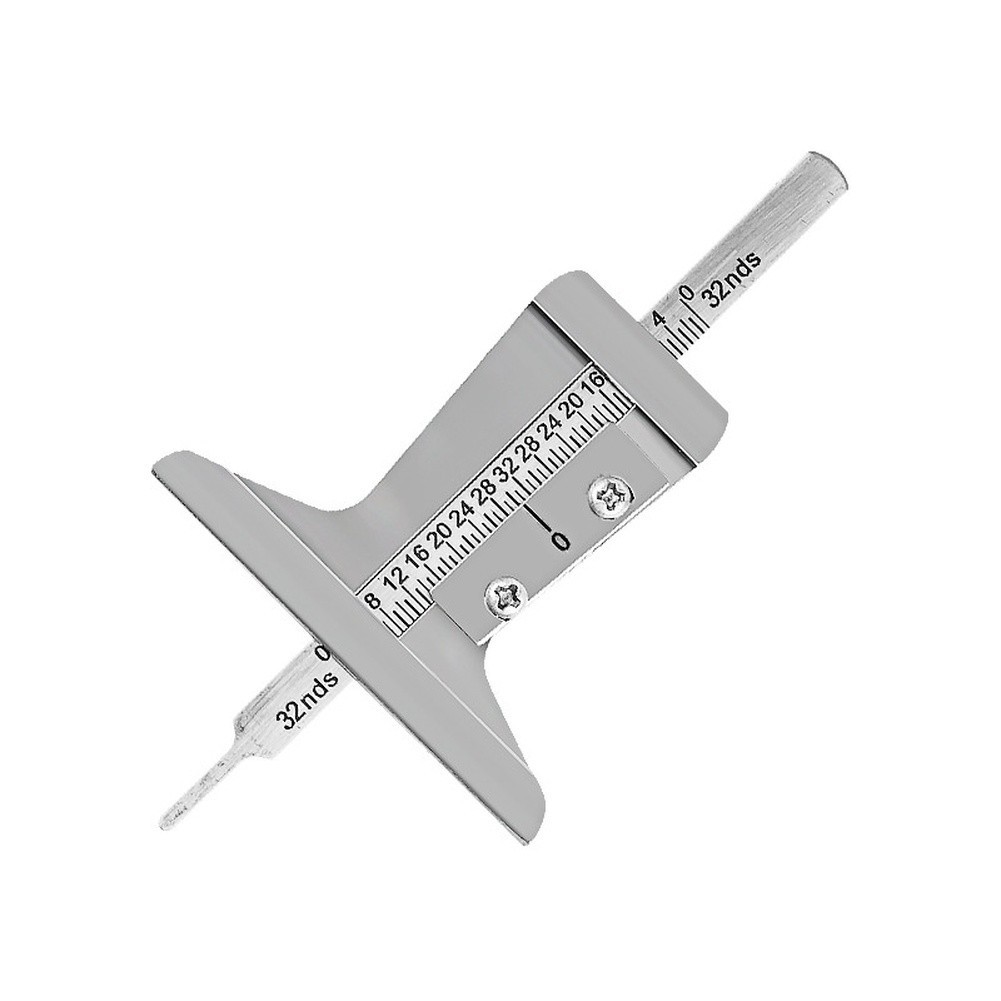 Alloy Metal Probe Tire Tread Depth Gauge Dual Scale 0 25mm 0 32nds Tool
