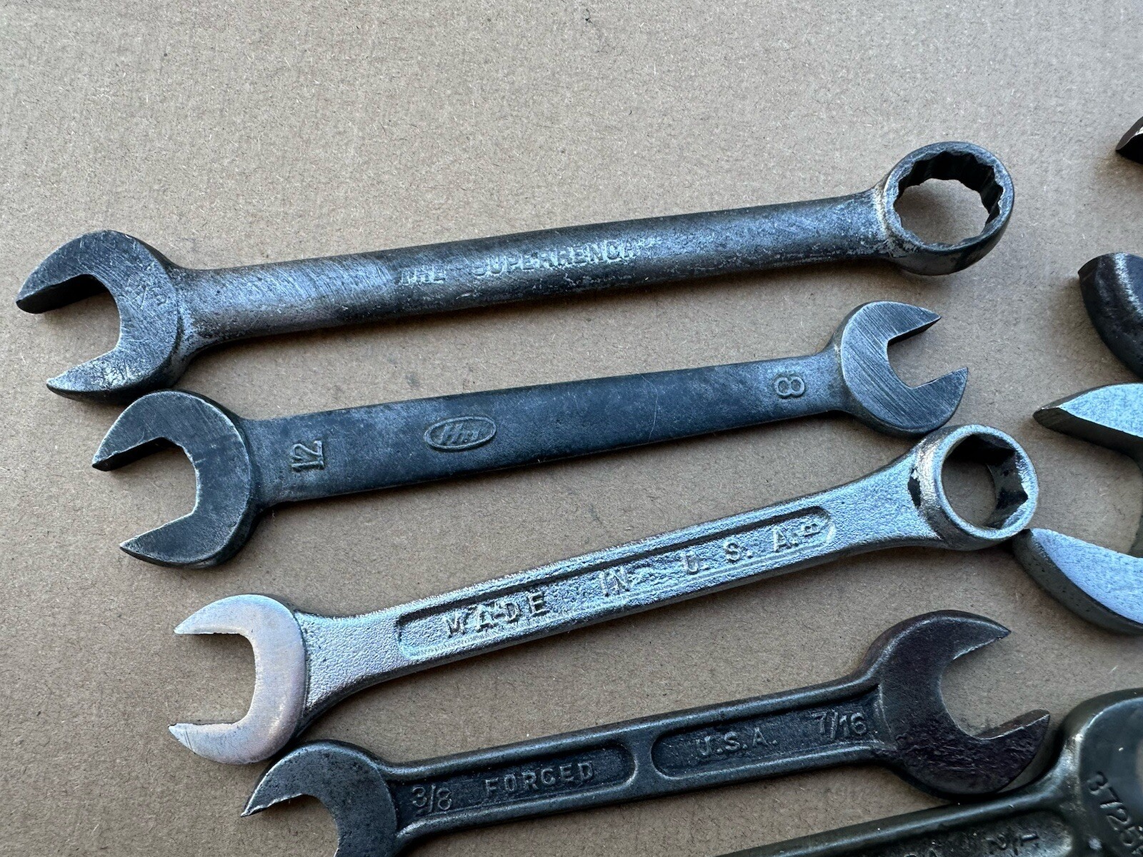Vtg USA Combo Wrench Mixed Lot SAE Metric 6pt 12pt Deere Shelley Specialty Etc
