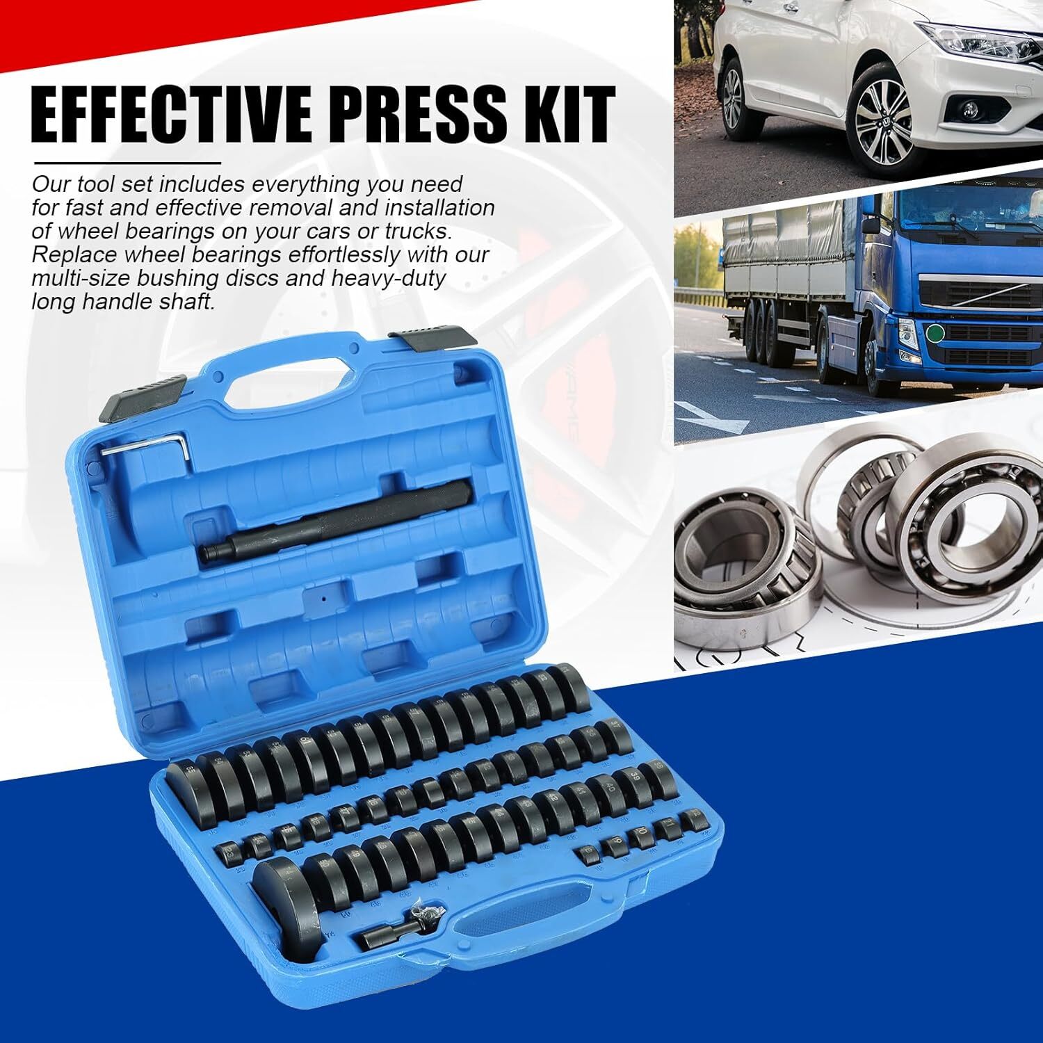 Bushing Installer Remover Bush Bearing Race Seal Driver Set Automotive Tool Kit