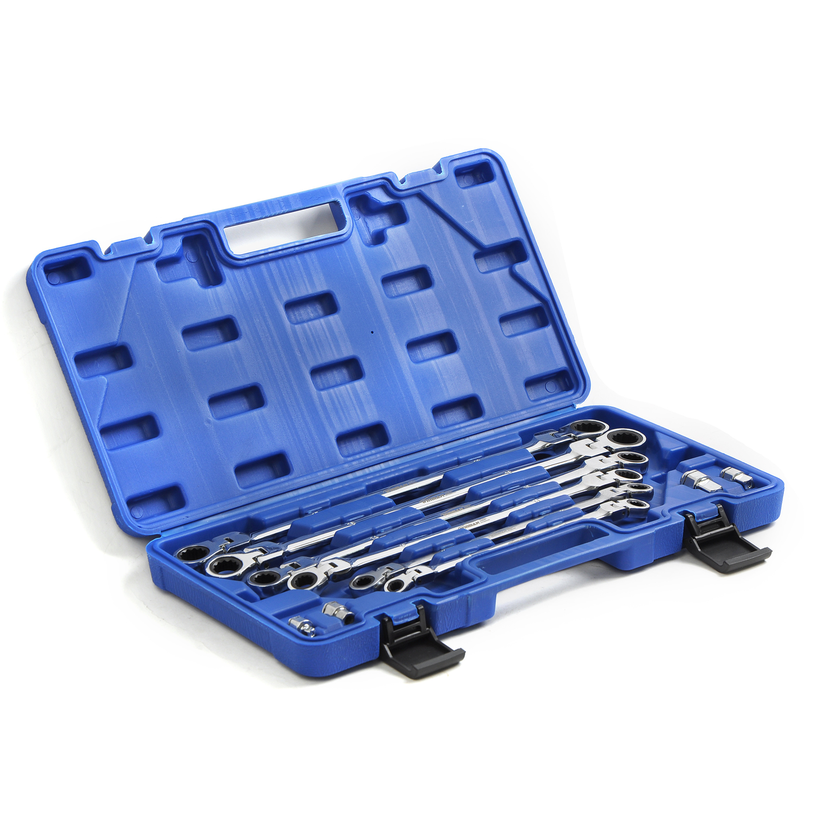 1/2″ 3/8″ 1/4″ Dr Flex-Head Long Ratcheting Wrenches Double Box End Wrench Set