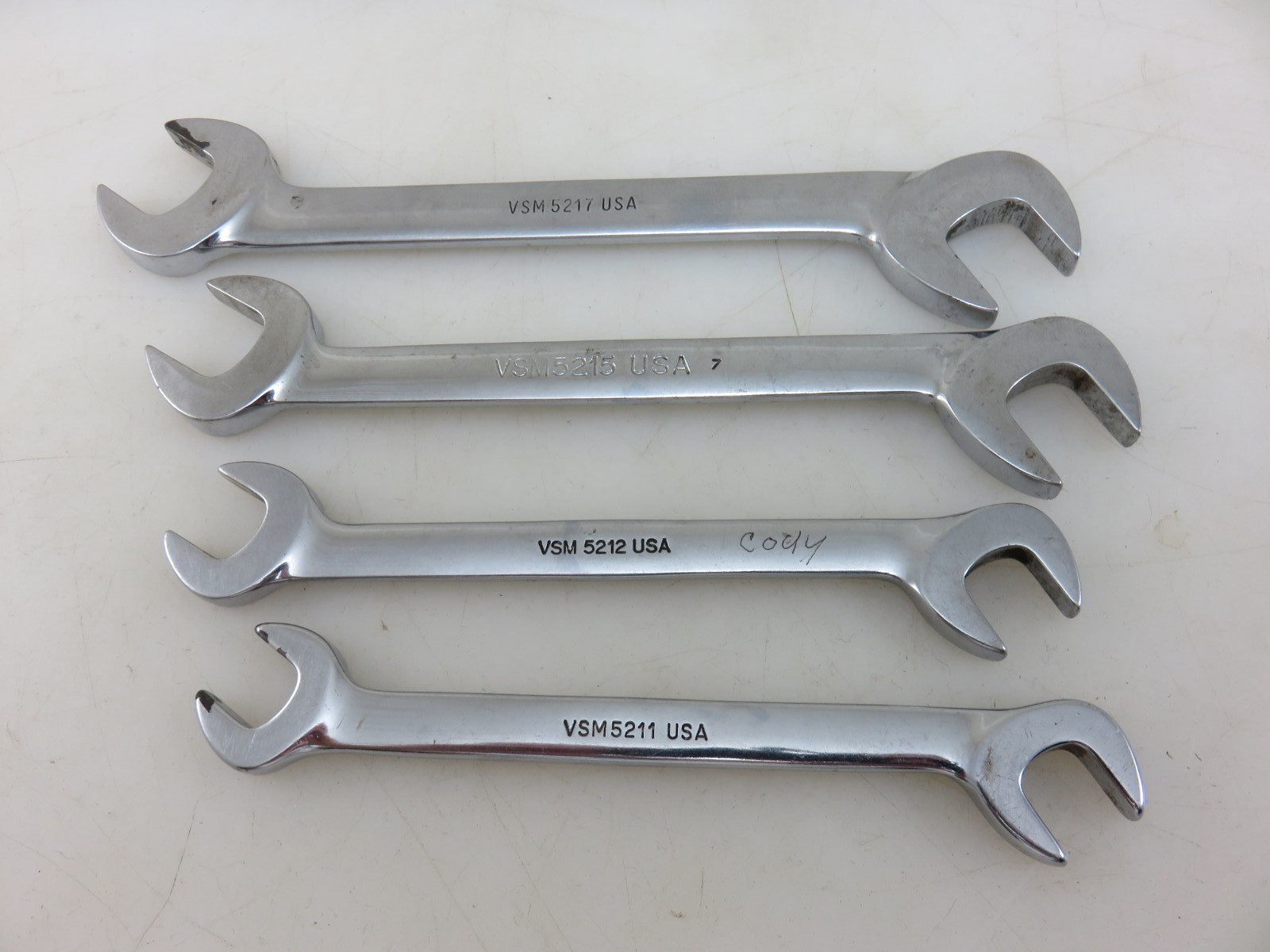Snap-On VSM Series 4-Way Angle Open End Wrench 4pc Set 11mm, 12mm, 15mm, 17mm