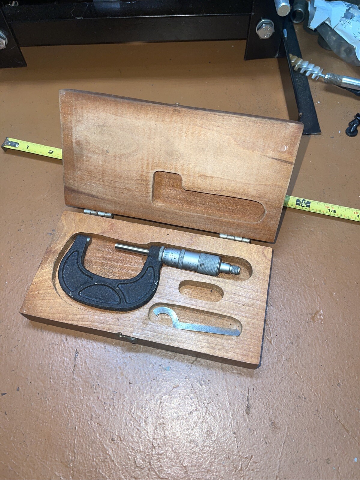 Scherr Tumico USA 25 – 50 MM Outside MICROMETER .97 – 1.97 Inch With Box 1-2