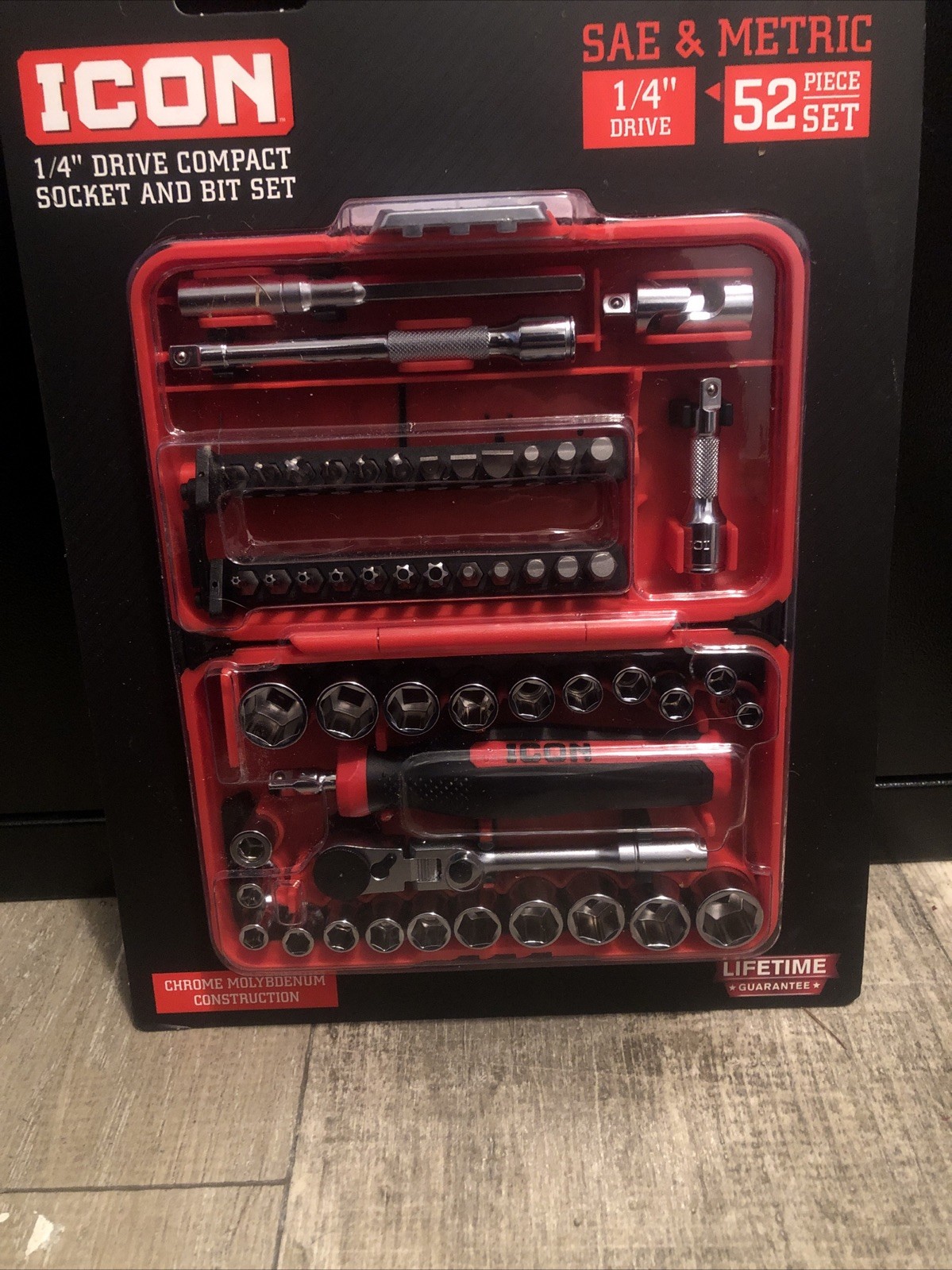 NEW ICON 1/4 in. Drive Compact Socket and Bit Set, 52-Piece RSXFT-52