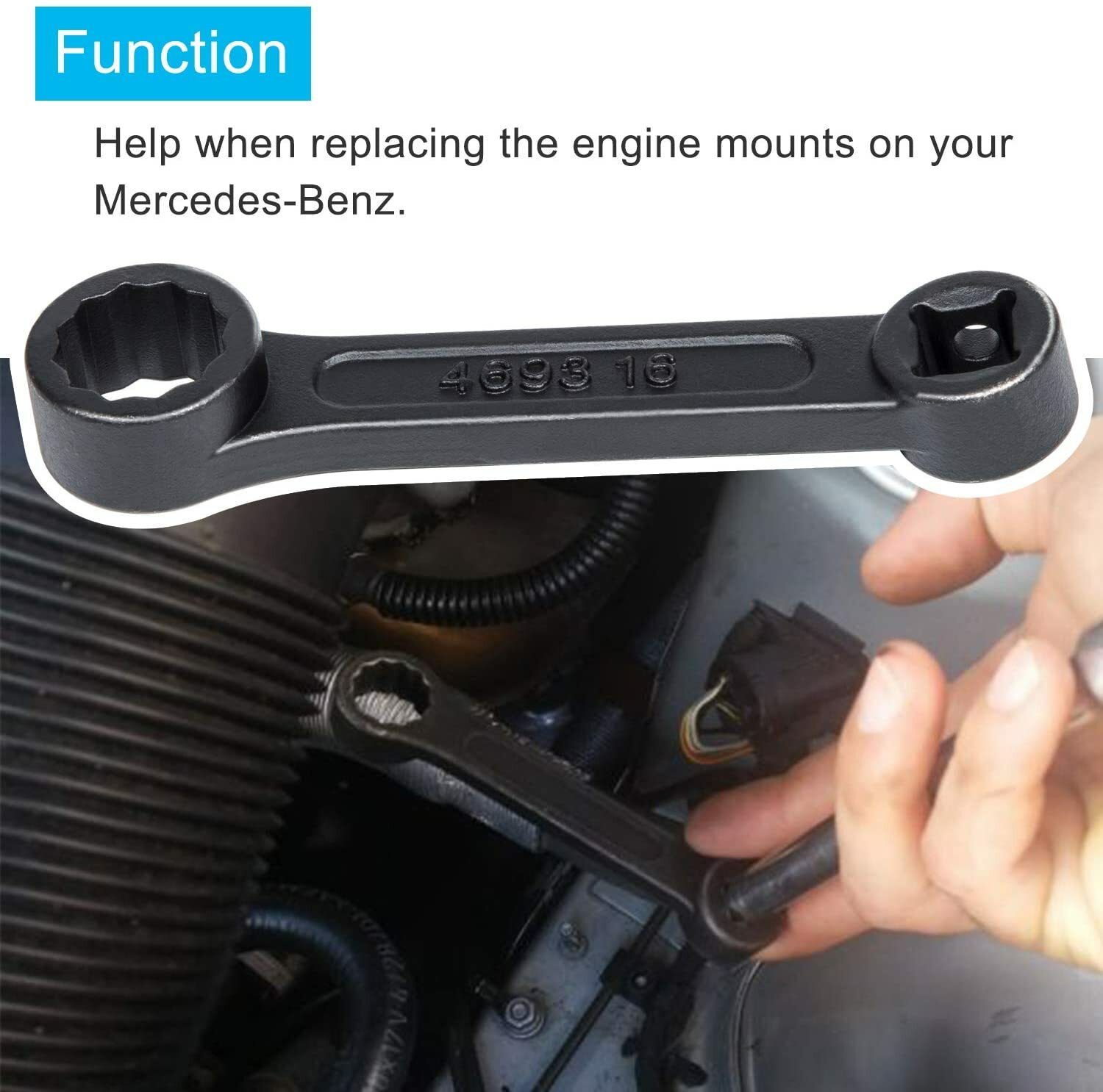 Offset 16mm Engine Mount Socket Wrench 4693 fits for Mercedes Benz