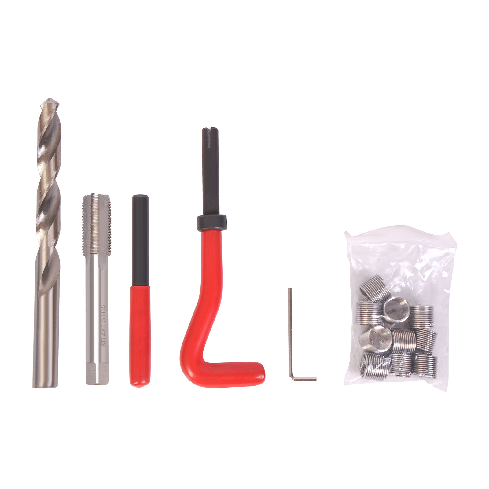 Thread Repair Kit M14X1.5X12.4MM Auto Car 15pcs Helical Coil Tool US Stock J1062