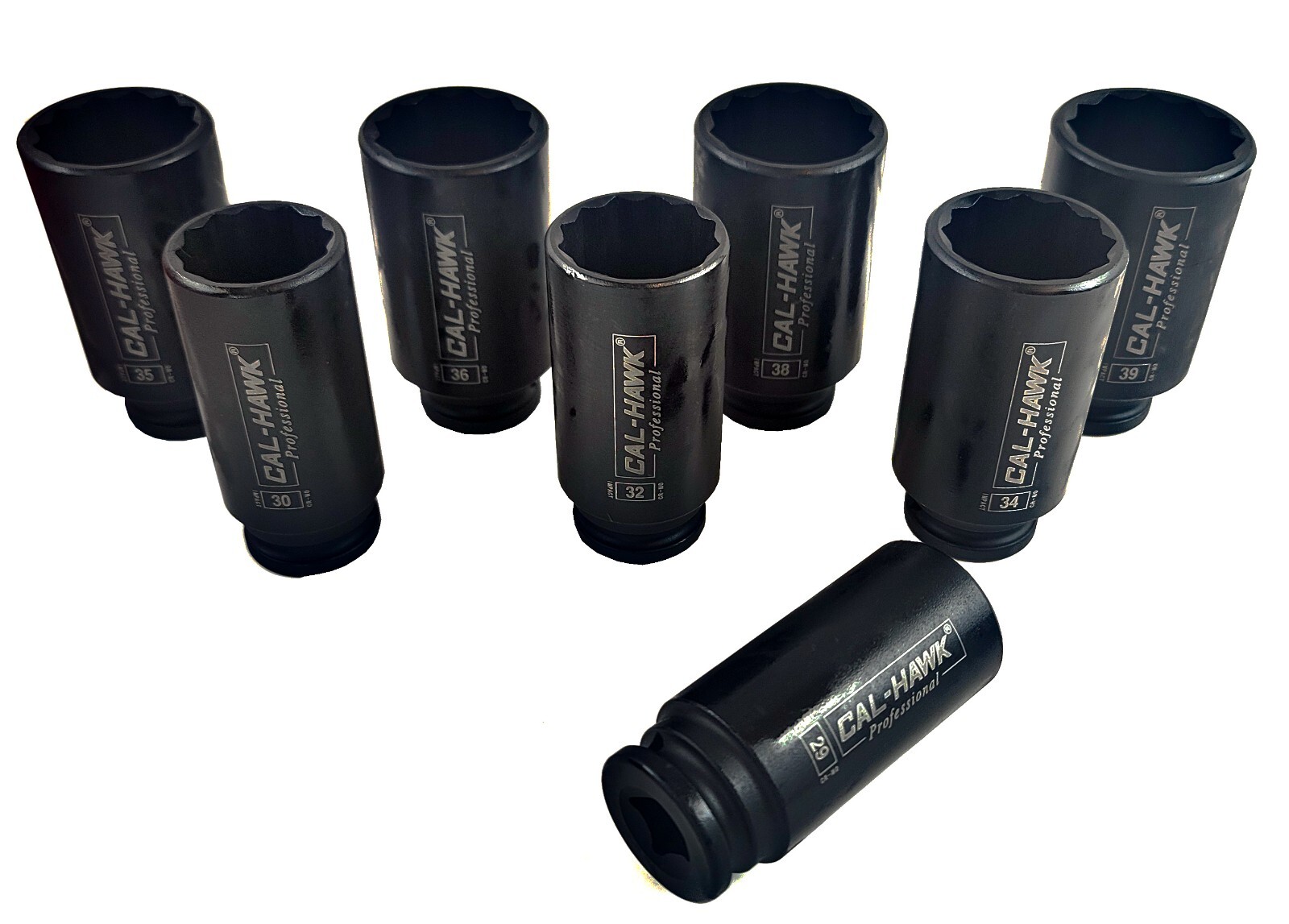 8Pc 1/2″ DR. Front & Back Wheel Drive 12 Point Spindle Axle Nut Socket Set MM