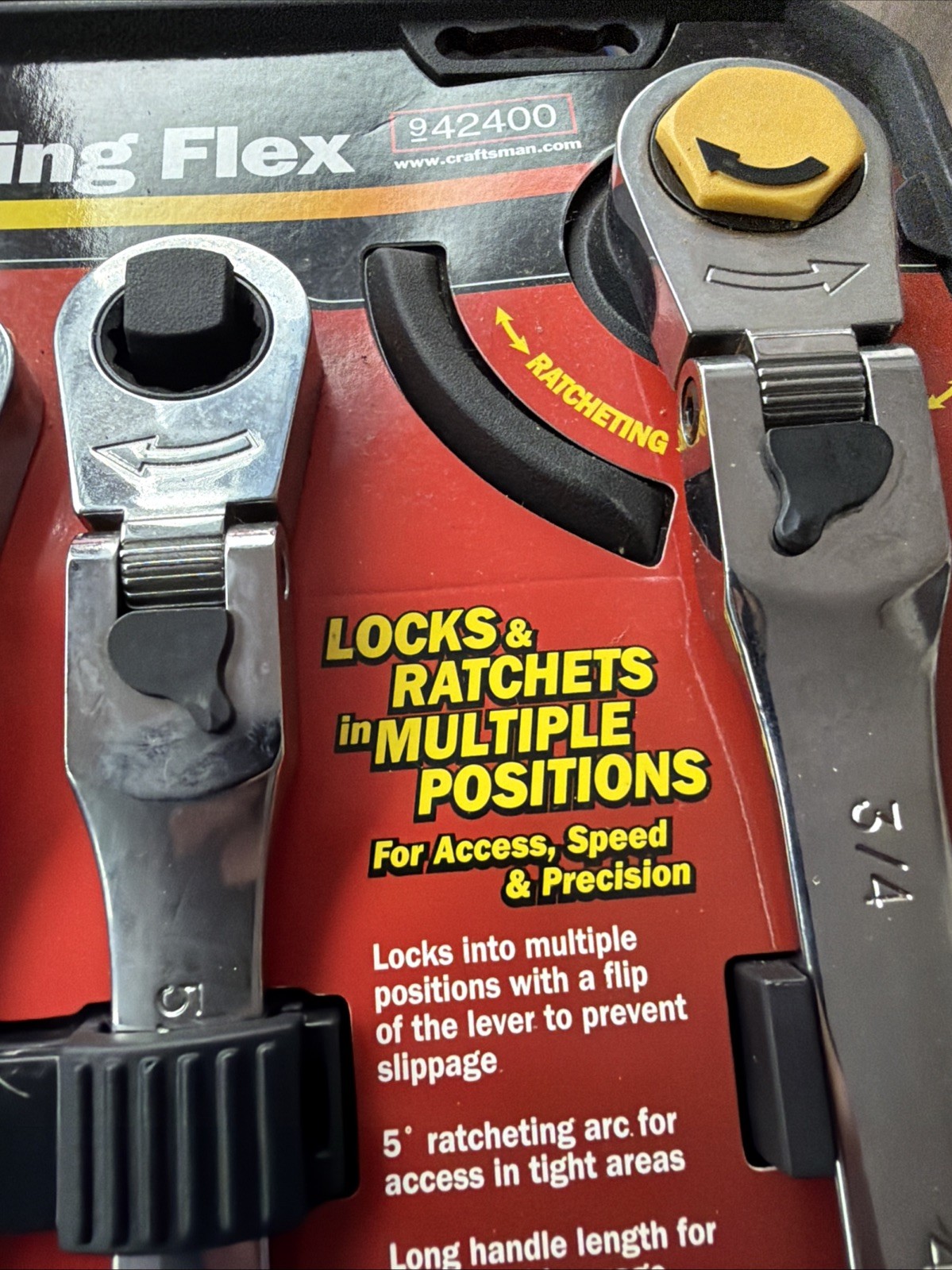 Rare Sears Craftsman USA Nos 7pc Locking Flex Ratcheting Wrench Set 42400