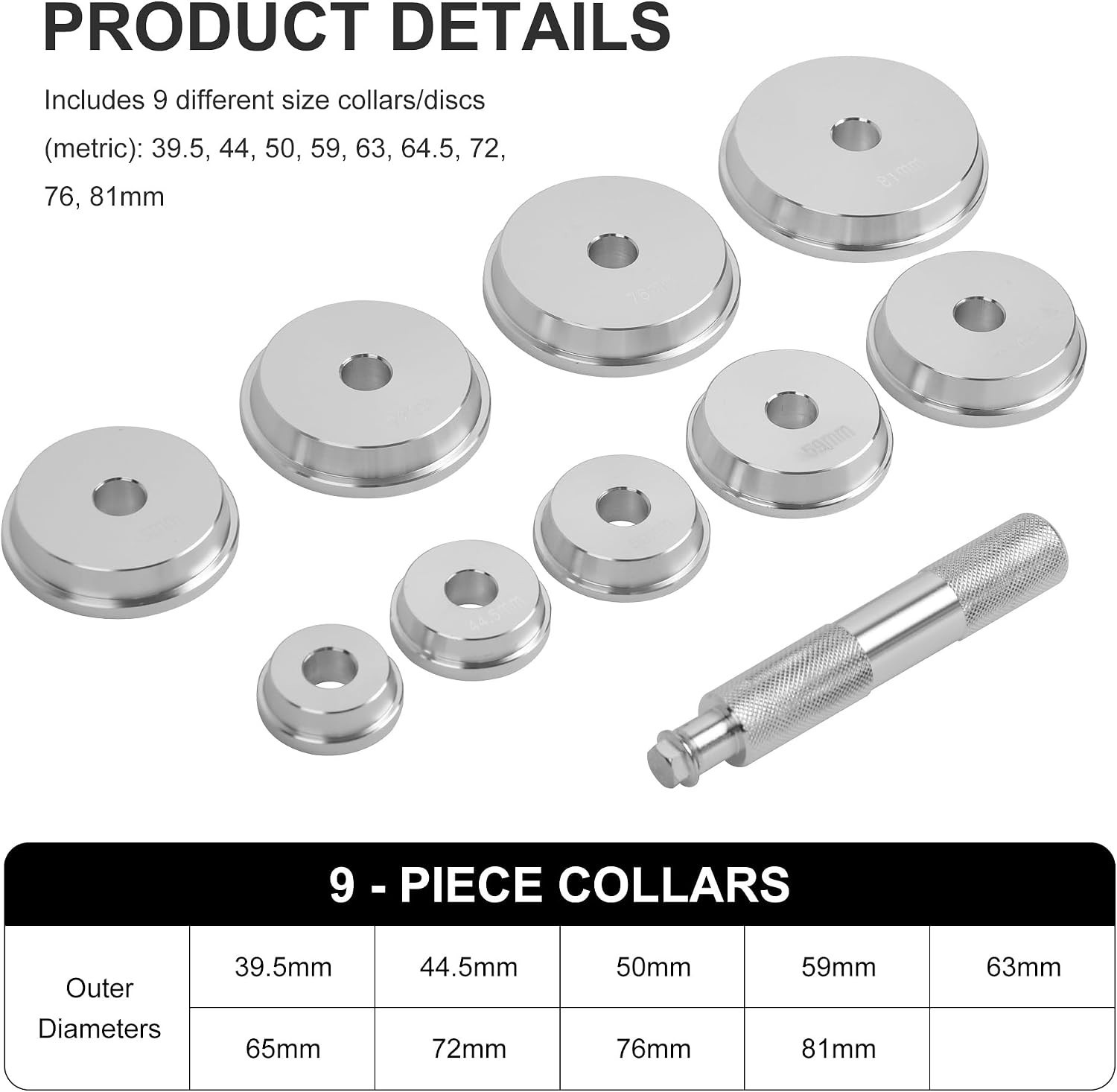 Comprehensive Bearing Race Installation Tool Set – Fits Most Standard Sizes
