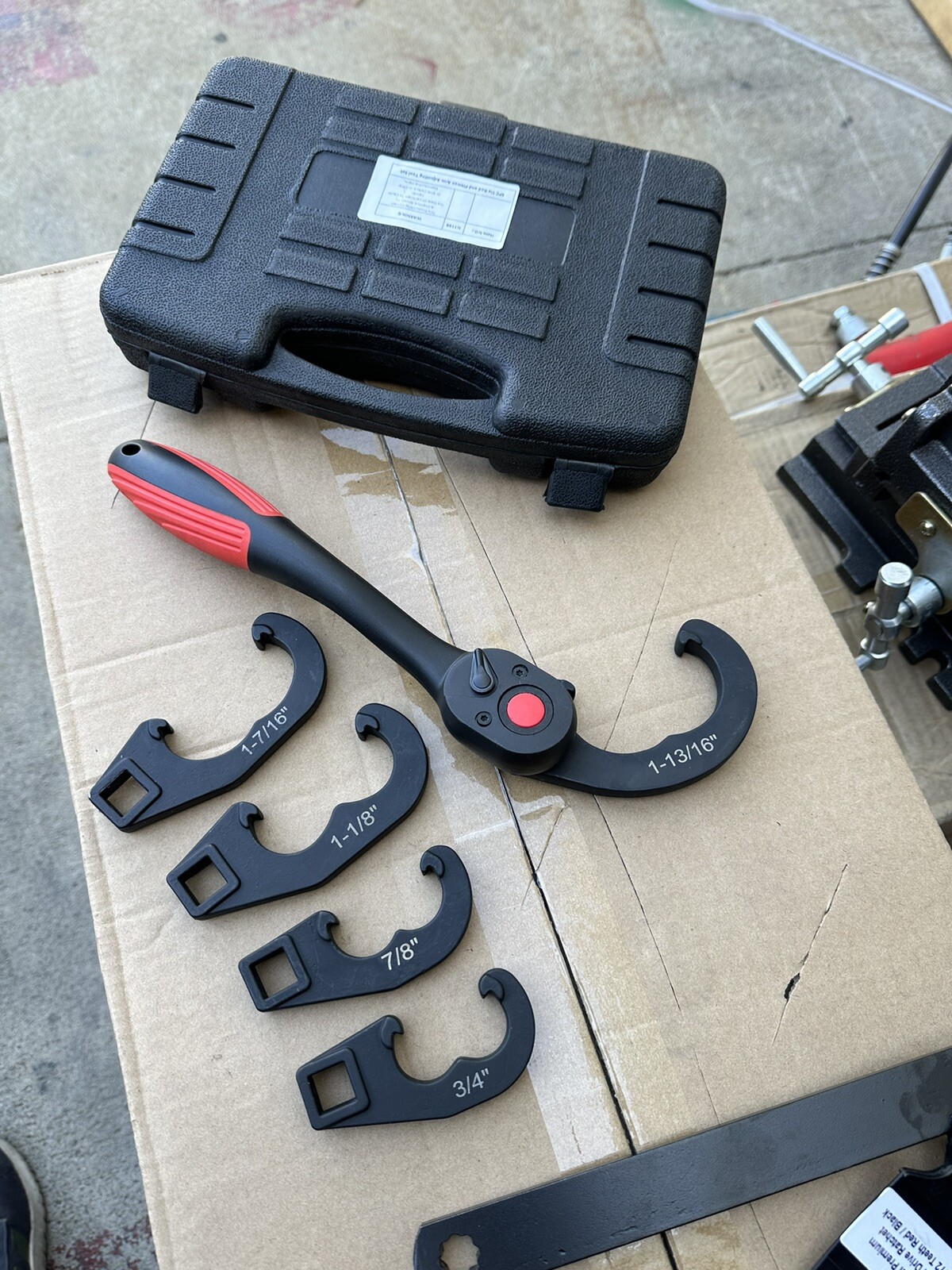 Tie Rod Pittman Arm Adjusting Wrench Tool Set With 1/2” Drive Off Set Ratchet