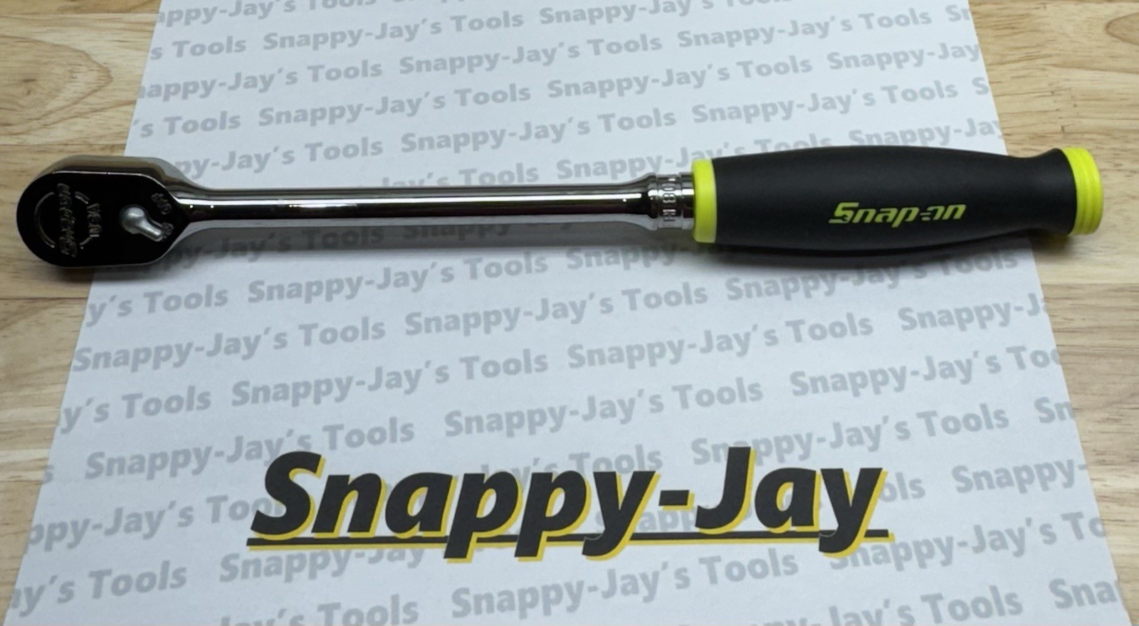 Snap-on Tools USA NEW 3/8″ Drive HIVIZ Soft Grip LONG Fixed Head Ratchet FHL80HV