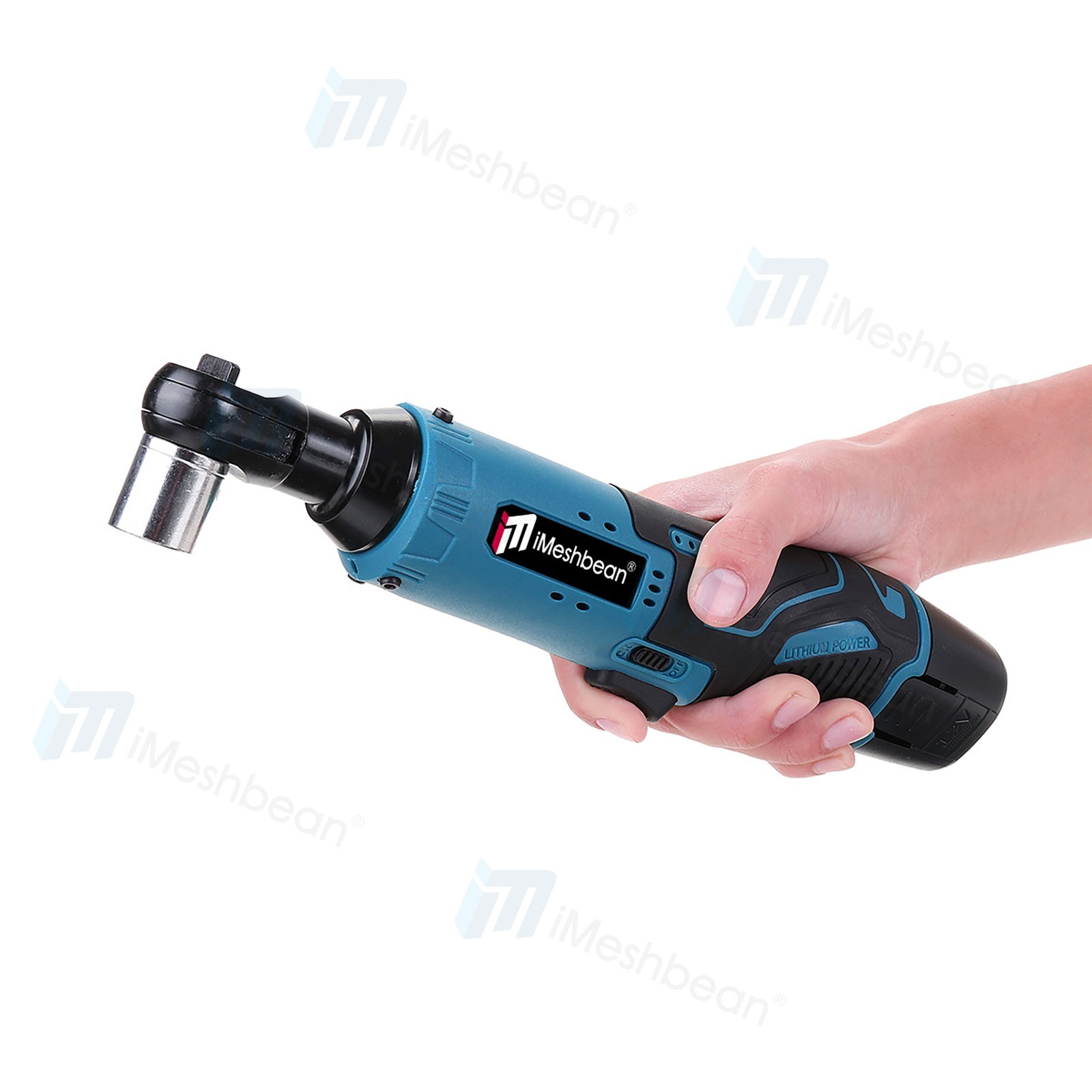 12V 3/8″ Cordless Electric Ratchet Socket impact Wrench Right Angle Battery 60Nm