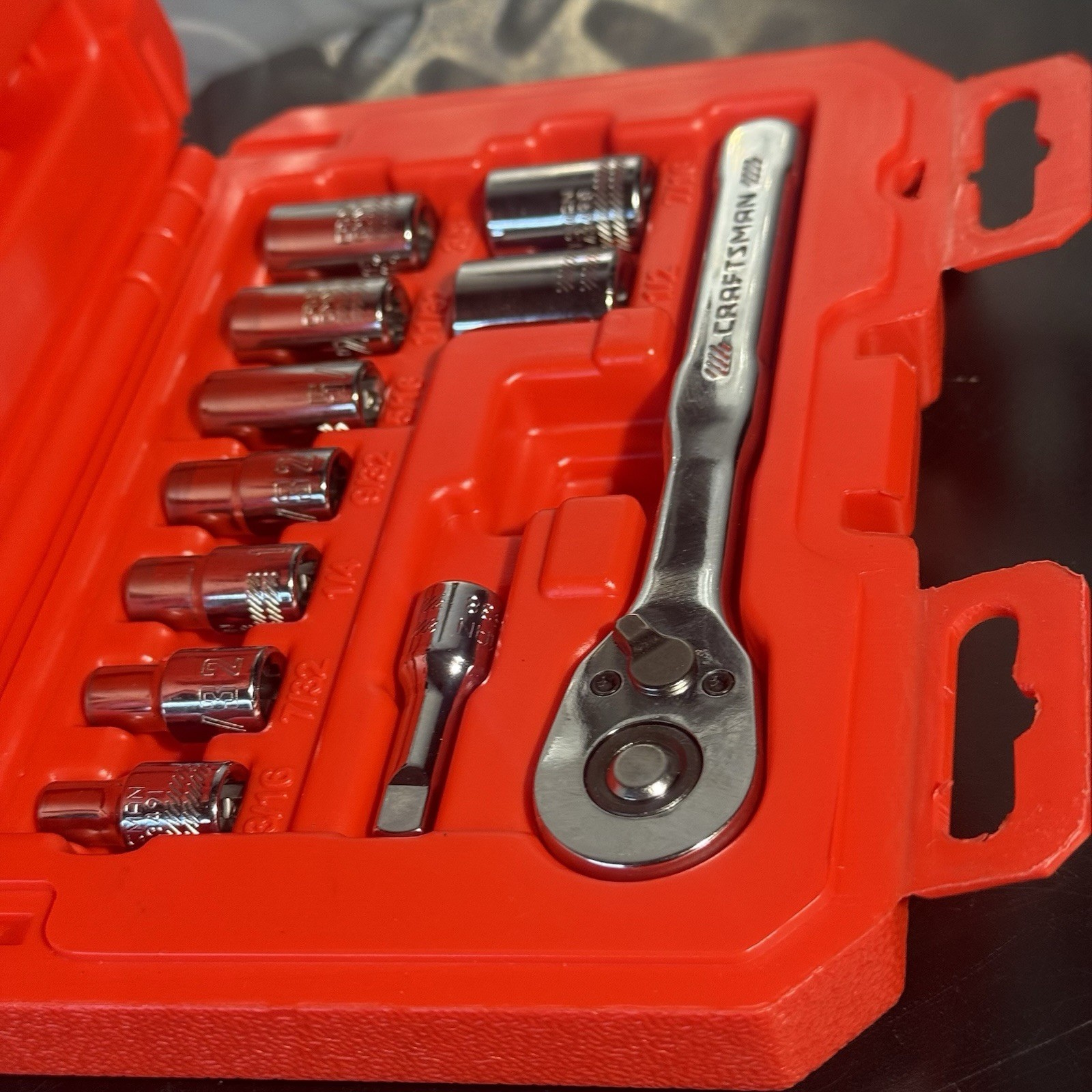 Craftsman 11pc SAE Socket Set 1/4″ Drive 3/16 to 1/2″ Sockets, 6-Point