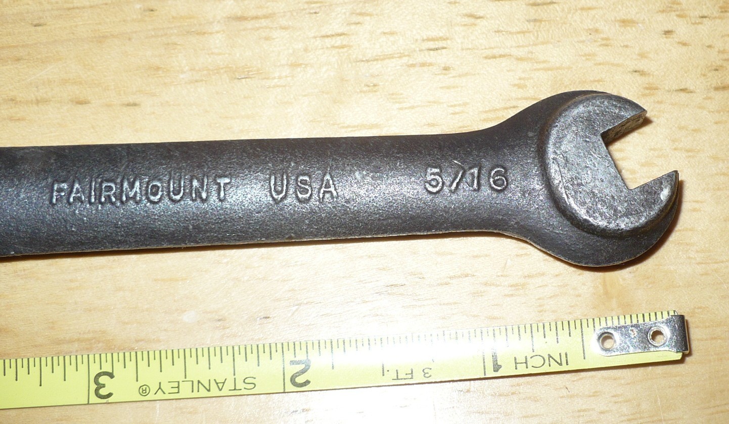 Vintage Lathe Fairmount 3/8 5/16 Double Square Open End Wrench Machinist 527 ?