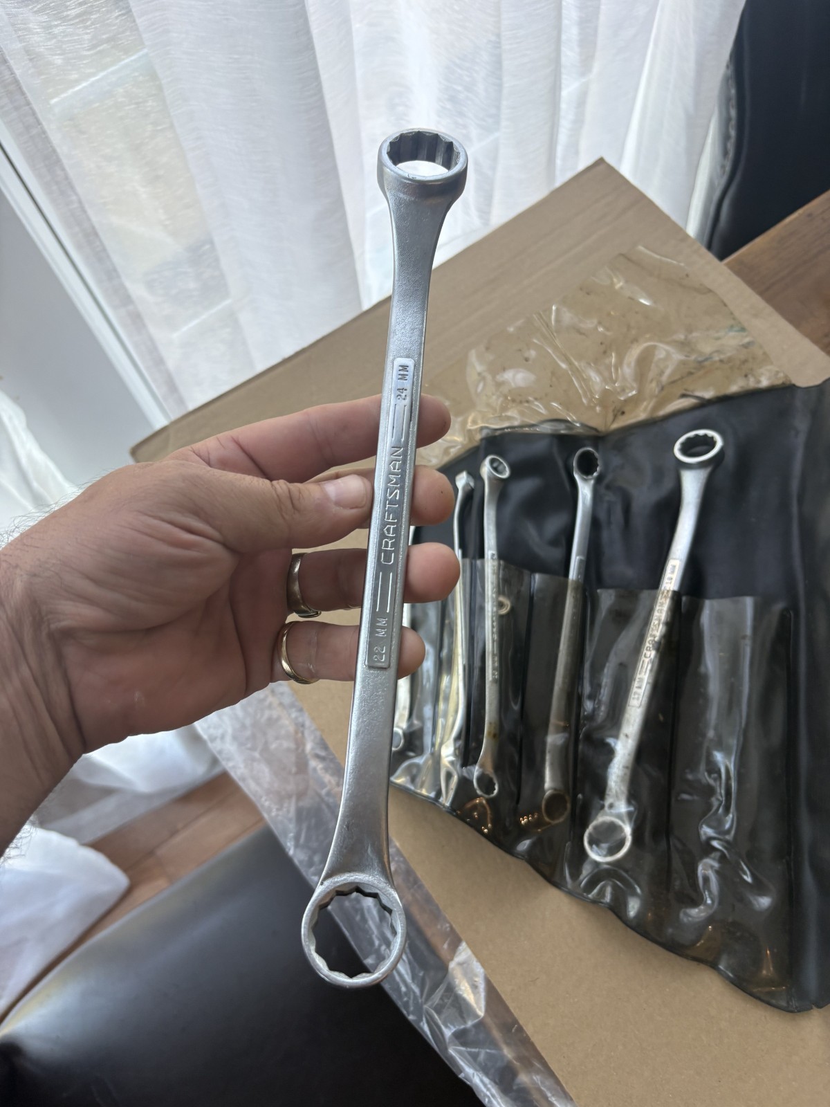 6 Piece Vinatge Craftsman Metric Box End Wrench Set No. 4295 with case