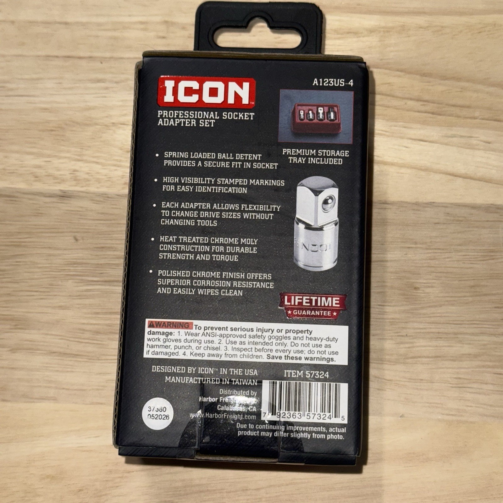 Icon Professional Socket Adapter Set 4 Piece Chrome Moly Steel A123US-4 57324