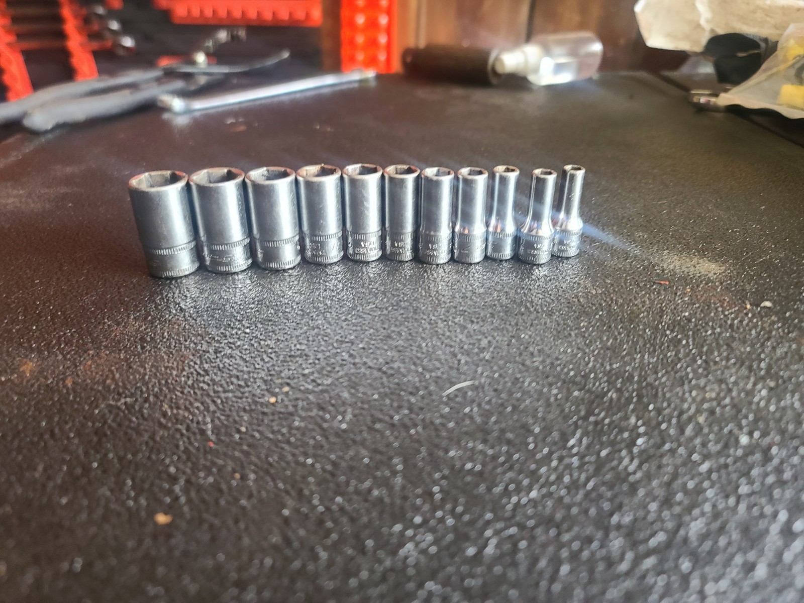 Snap-On 112TMMSY 11pc Metric 1/4″ Drive Semi-Deep Socket Set 5-14