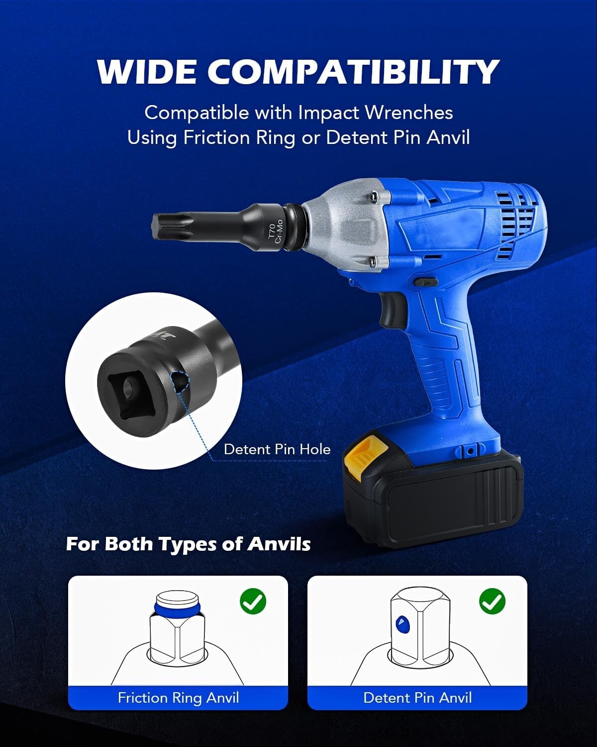 Compact & Corrosion-Resistant Torx Bit Socket Set with Laser-Etched Sizes